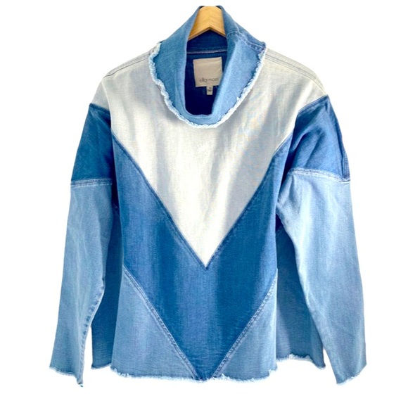 Ella Moss Tops - Ella Moss Mila Denim Pullover Top, Juniors, M